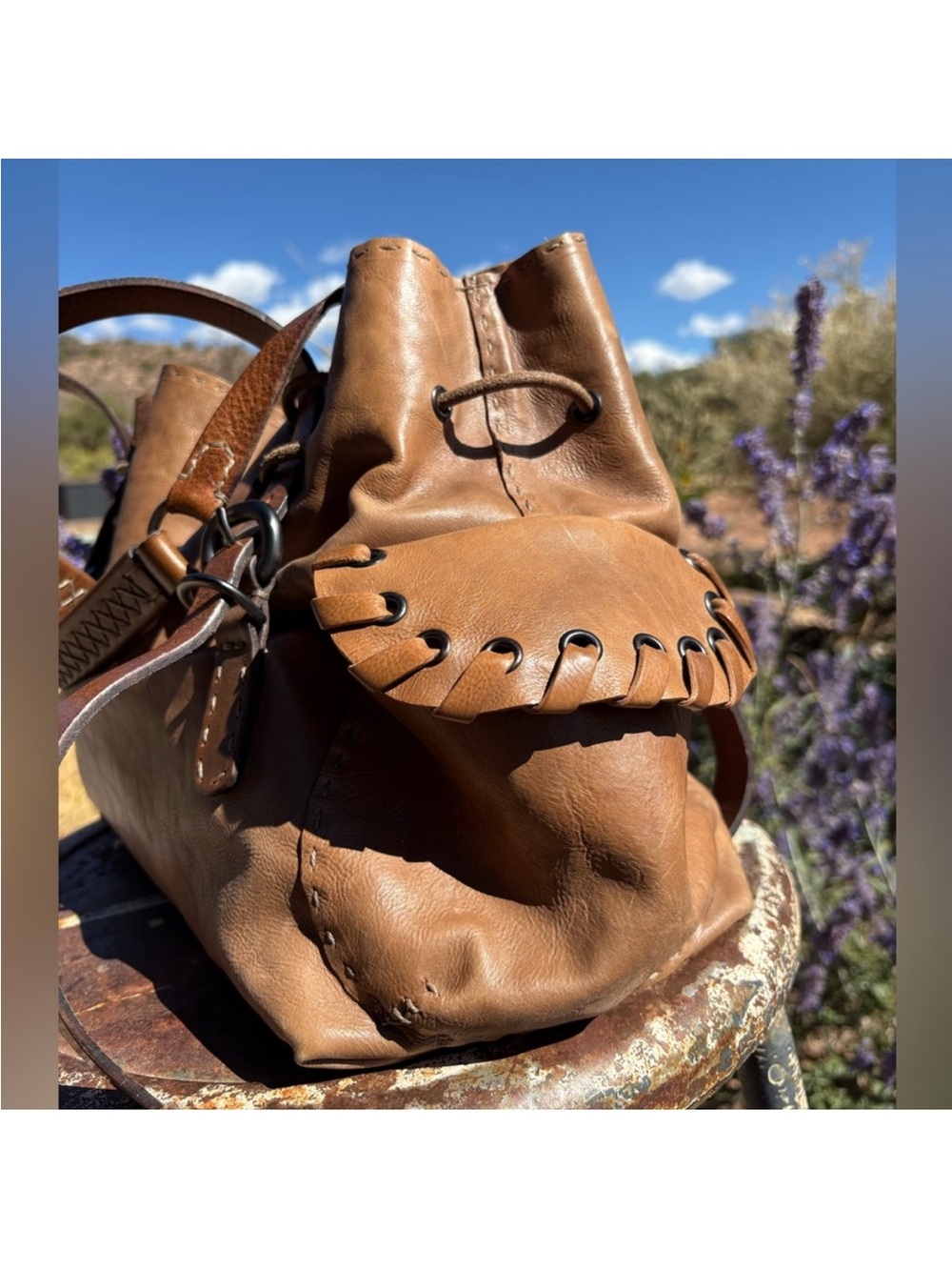 Henry Cuir - One of a Kind - Brown Leather Shoulder Bag - Picture 7 of 11